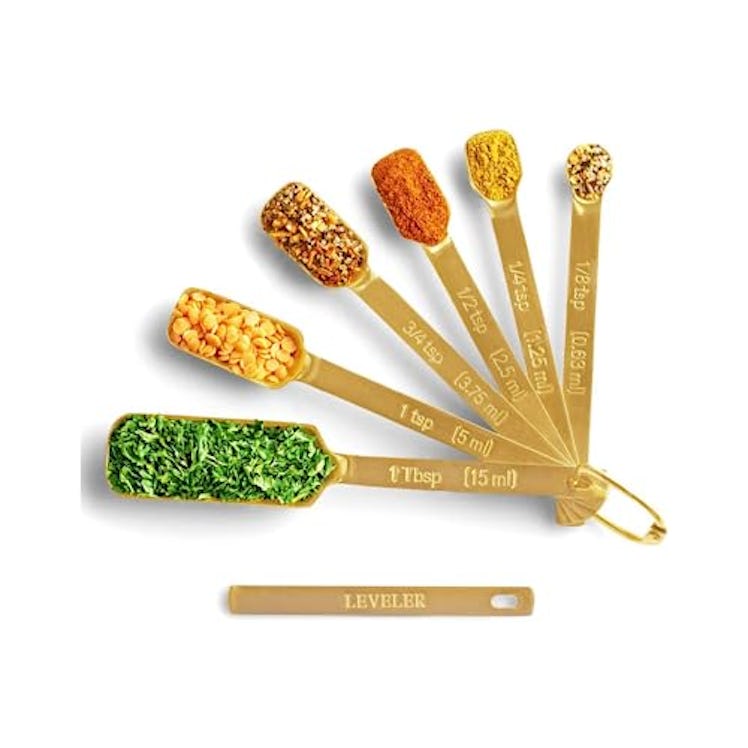 2lbDepot Gold Measuring Spoons (Set Of 7)