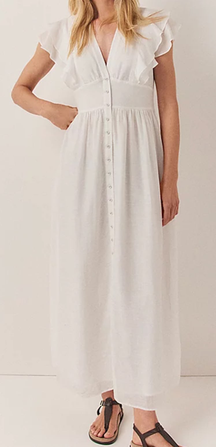 white button-down dress