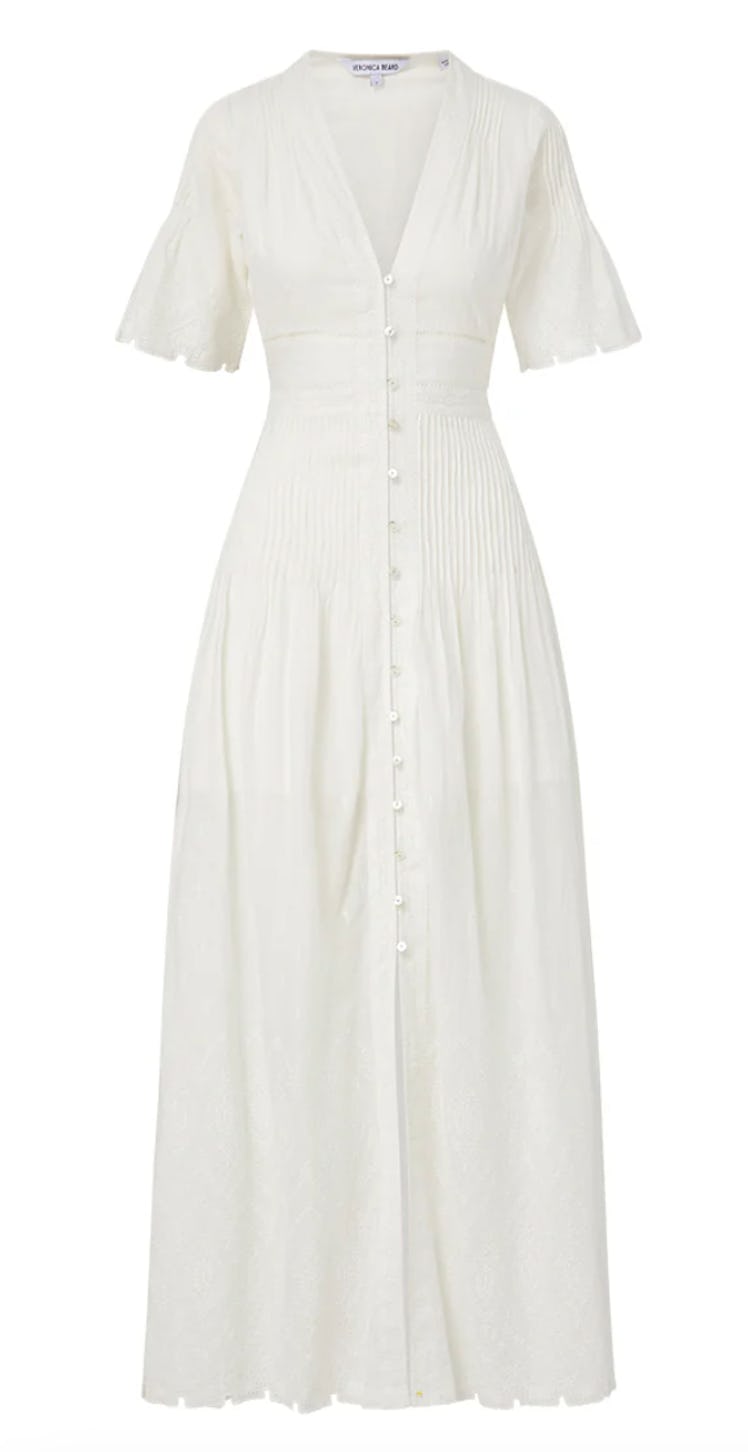 white button-down maxi dress