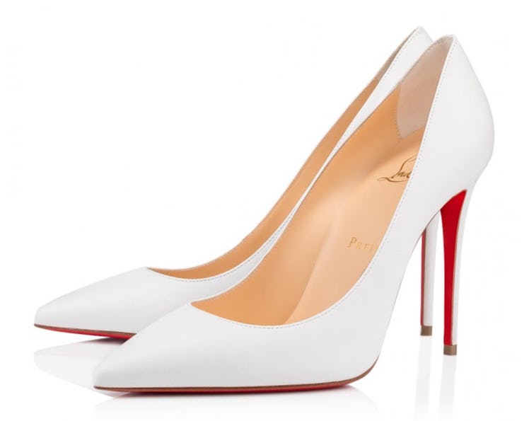 white pointy pumps