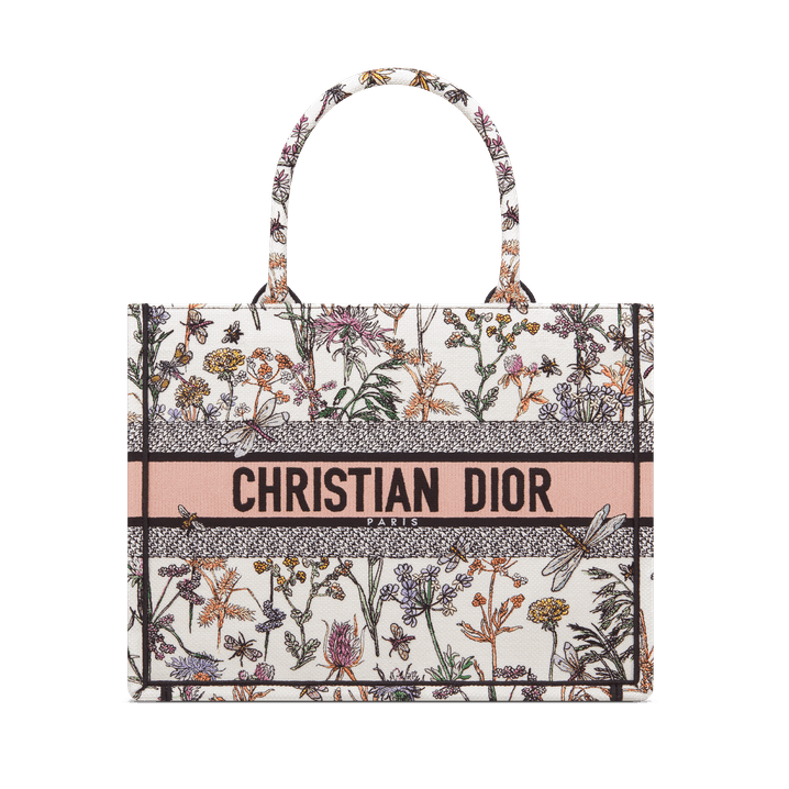 Medium Dior Multicolor Herbarium Embroidered Book Tote