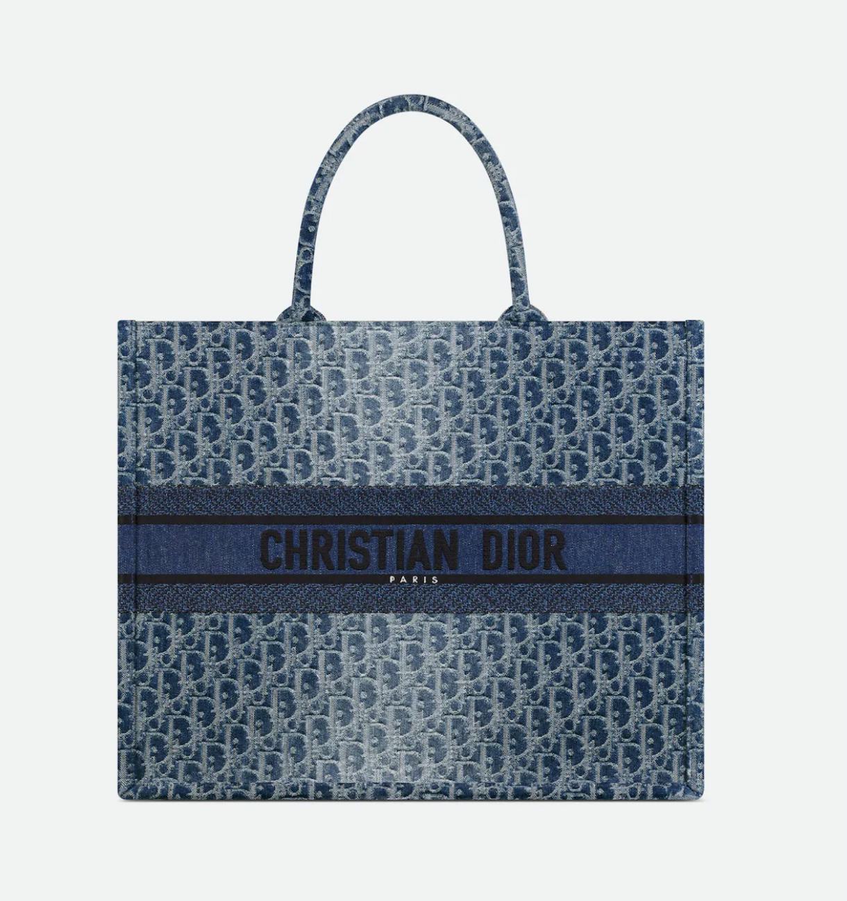 Denim Oblique Jacquard Book Tote