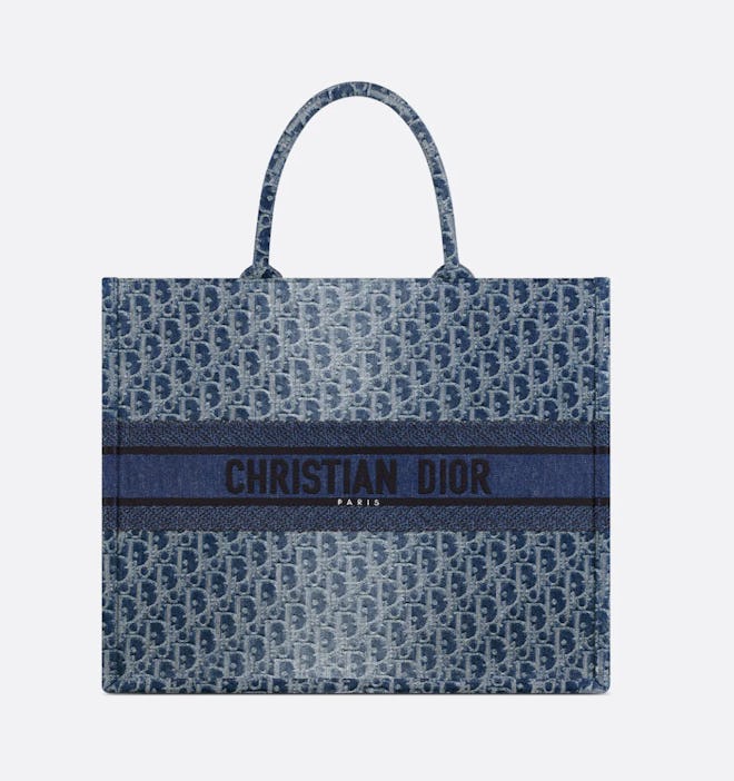 Denim Oblique Jacquard Book Tote