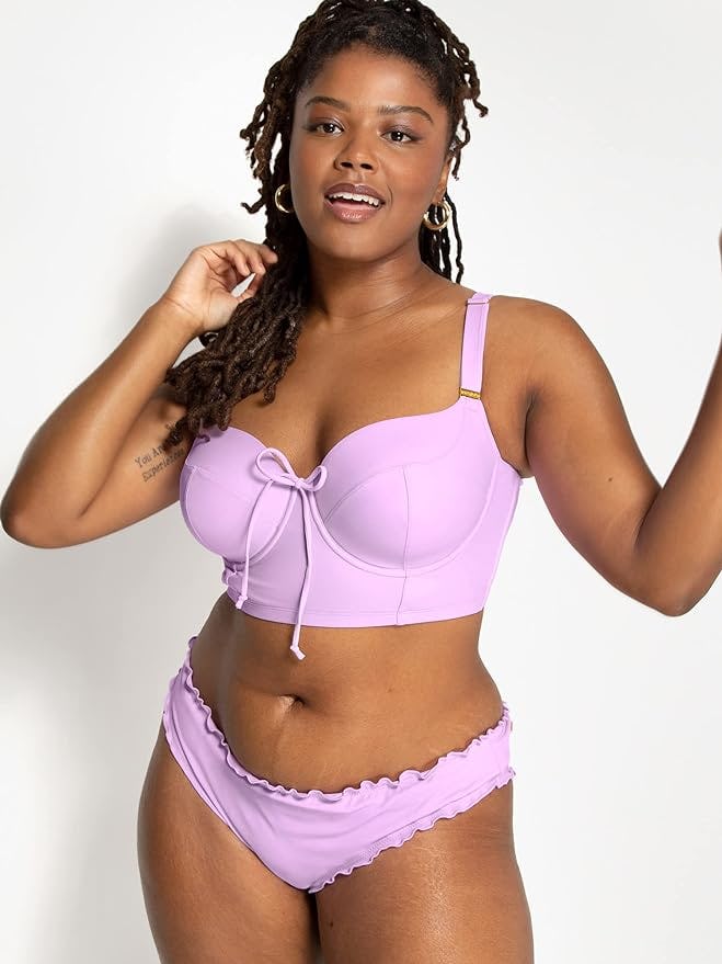 Smart &amp; Sexy Plus-Size Long Lined Underwire Bikini Top