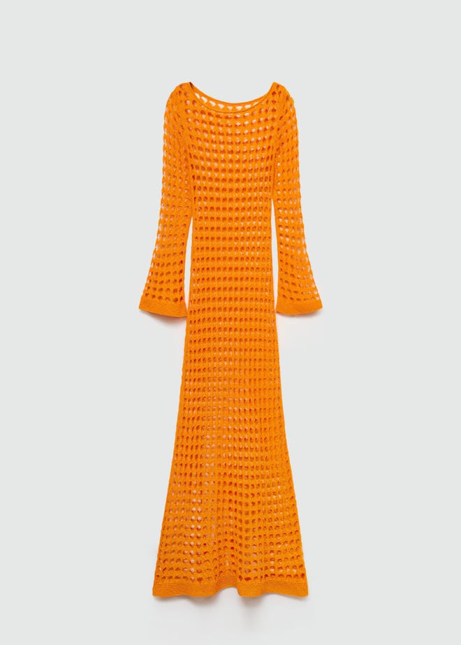 Long Openwork Knitted Dress