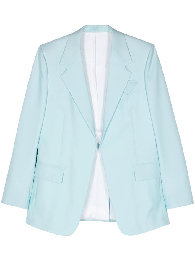 Open-Front Wool Blazer