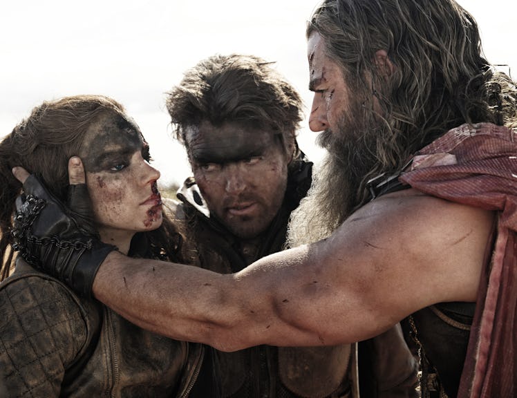 Anya Taylor-Joy, Tom Burke, and Chris Hemsworth in 'Furiosa'