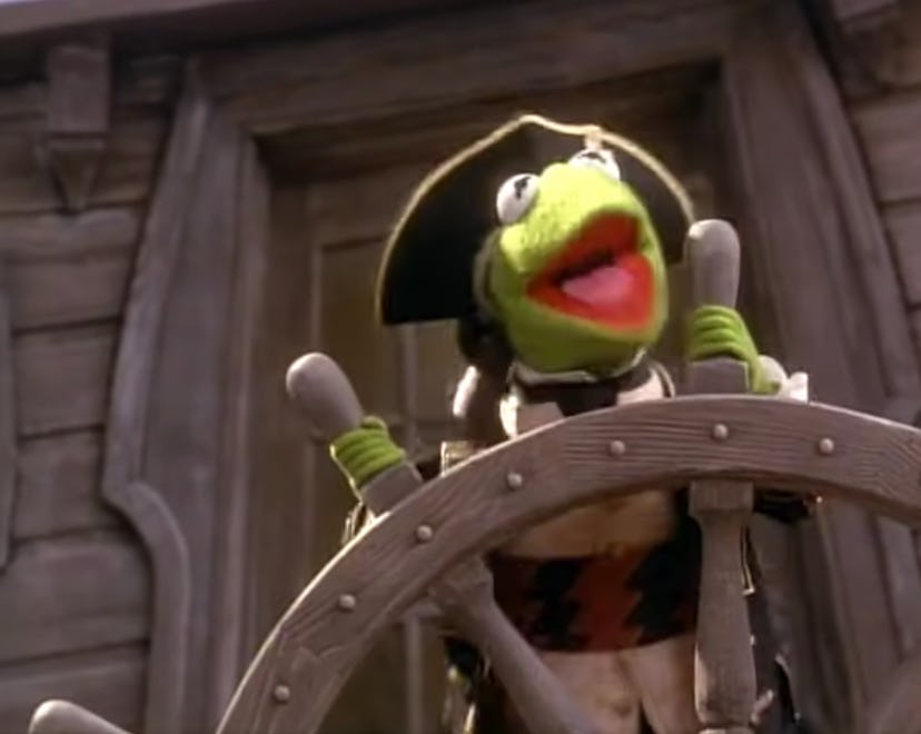 Kermit the Frog as Captain Smollett in 'Muppet Treasure Island.'