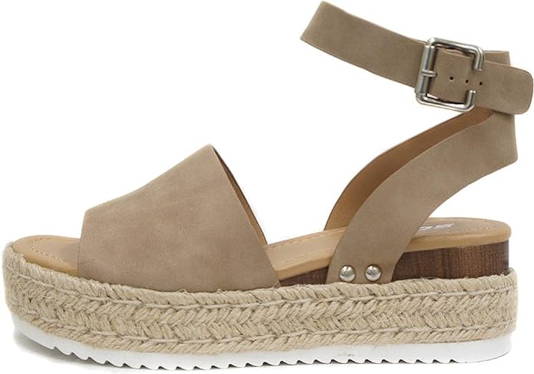 Soda Open Toe Buckle Ankle Strap Espadrilles