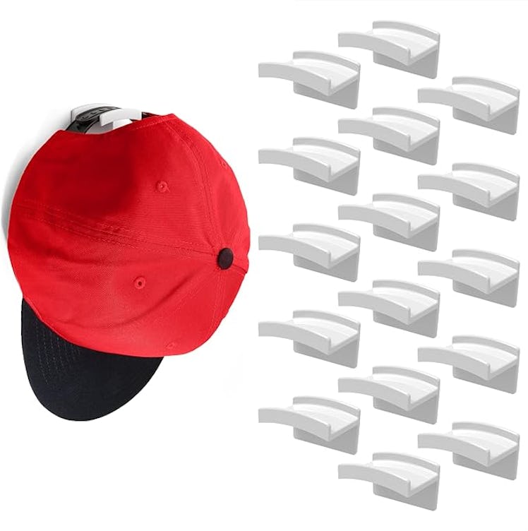 Modern JP Adhesive Hat Hooks (16-Pack)