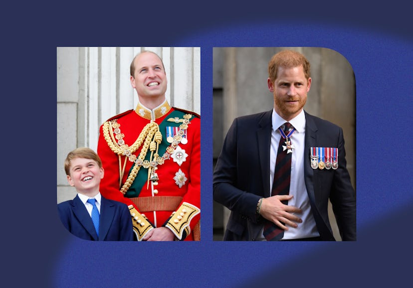 Prince George, Prince William, and Prince Harry.