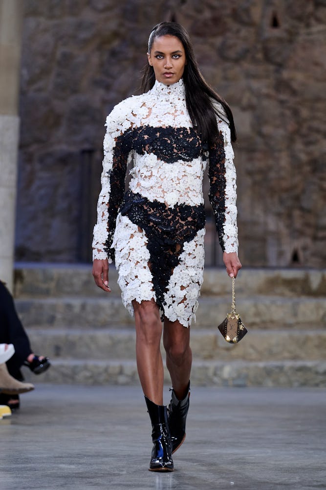 A model walks the runway during Louis Vuitton : Womenswear Cruise 2025 at Park Güell on May 23, 2024...