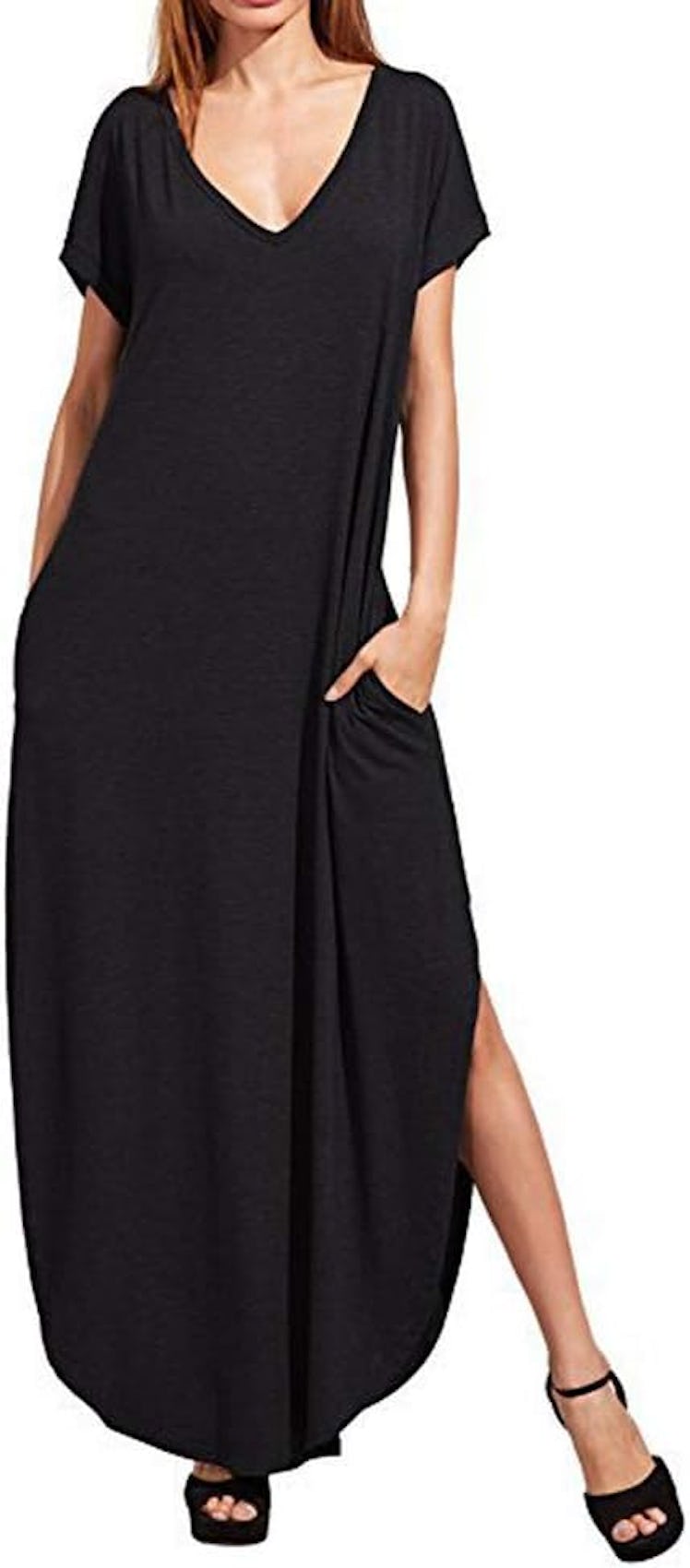 Match V-Neck Long Dress