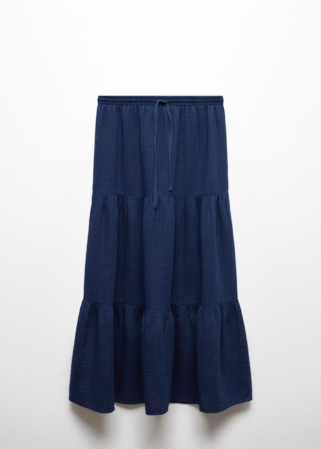 Long Cotton Flared Skirt
