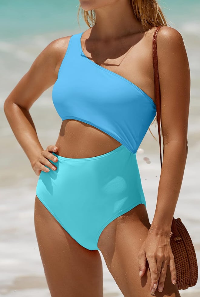 Yonique One Shoulder Cutout Swimsuit