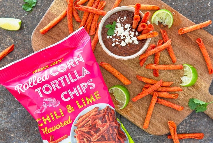 Trader Joe's Chili & Lime Rolled Corn Tortilla Chips 