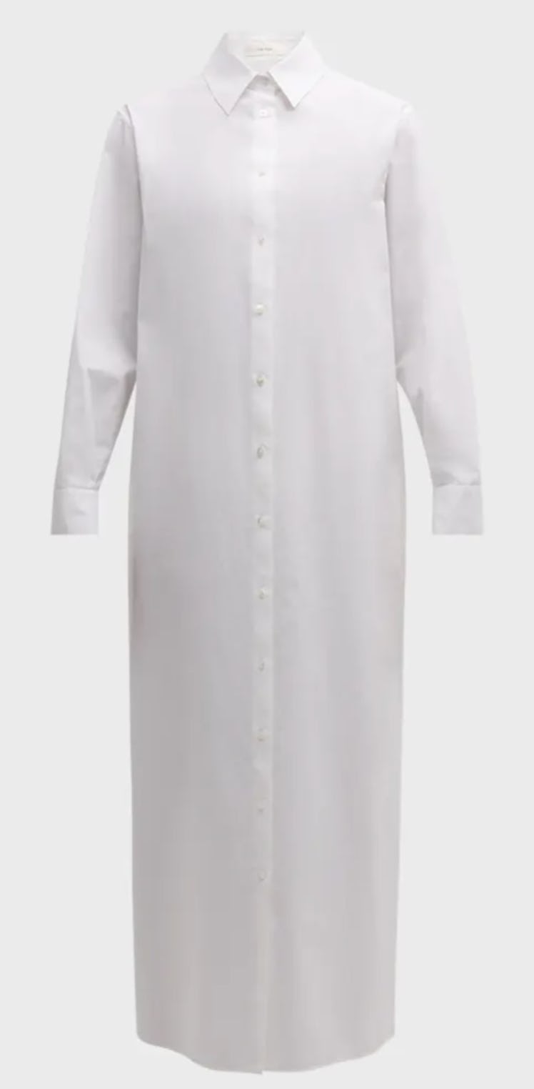 white long sleeve shirt dress