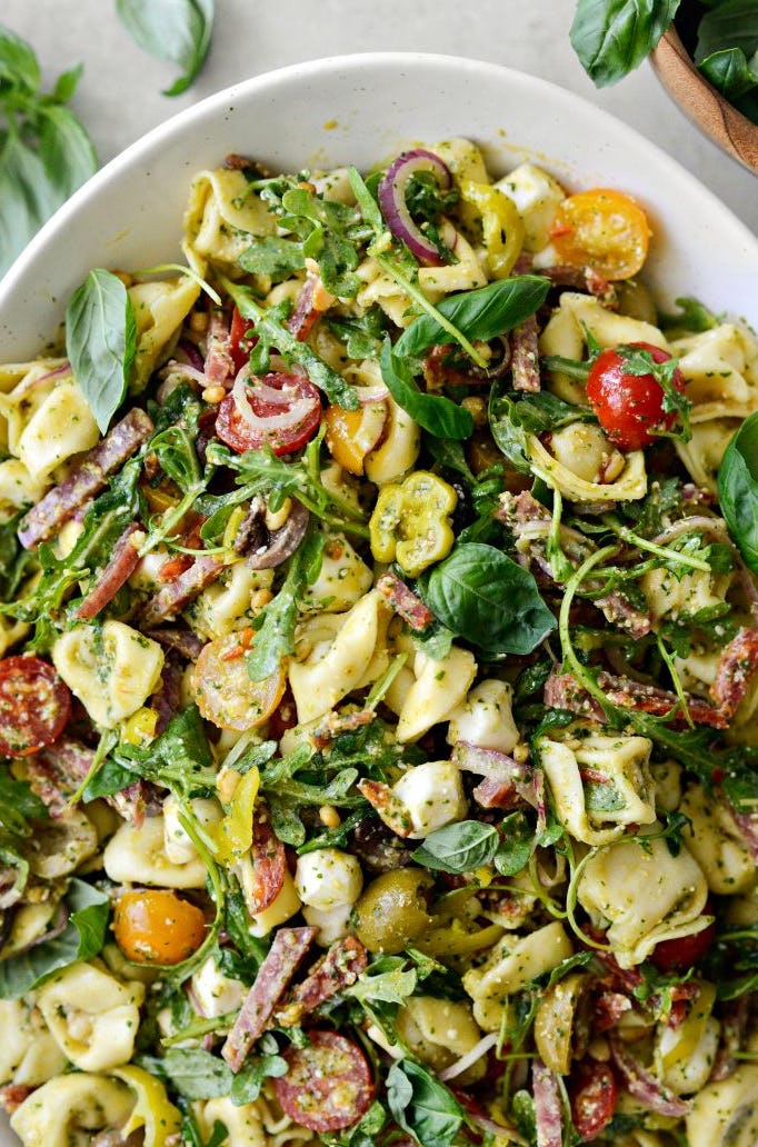 Antipasto tortellini pasta salad is a great make-ahead summer dinner meal.