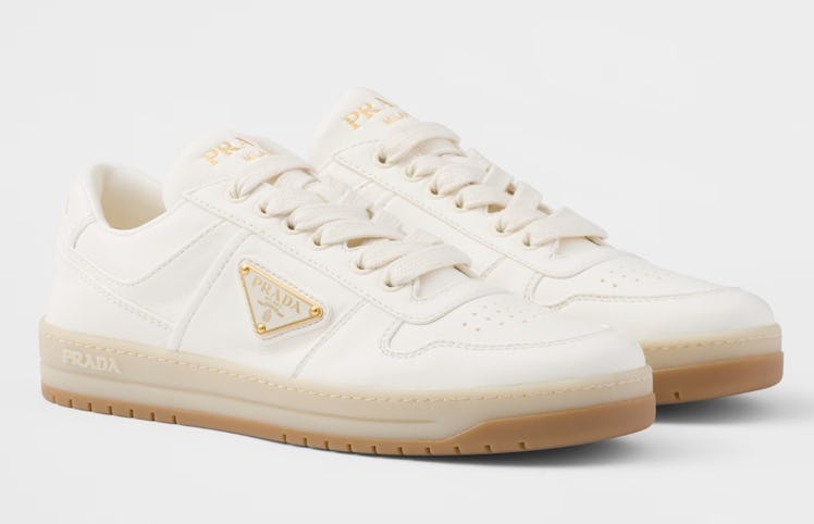 white sneakers with gum sole