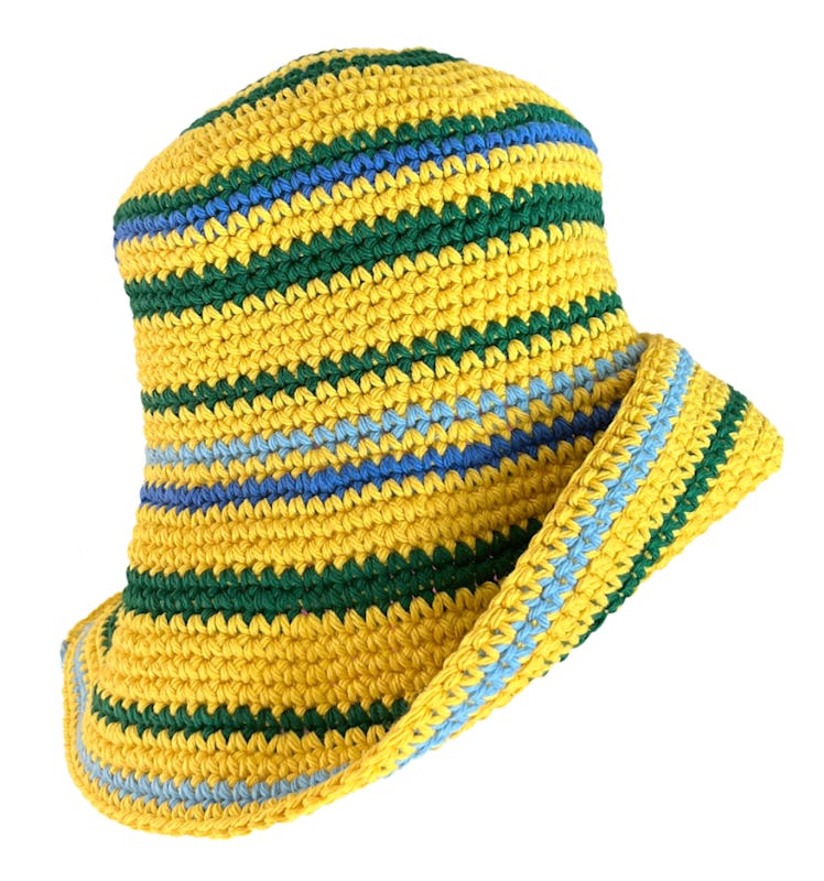yellow striped hat