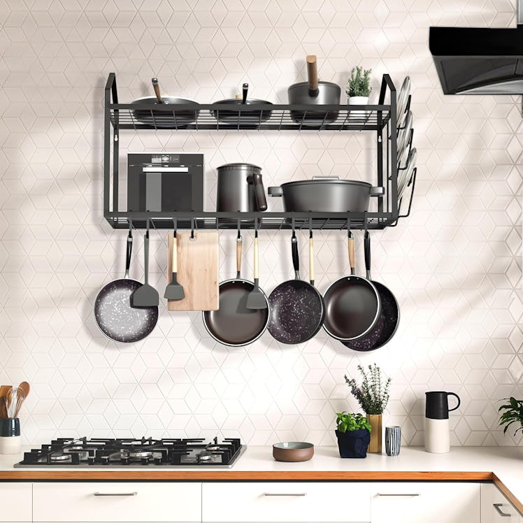 LADER Wall-Mounted Pot and Lid Rack