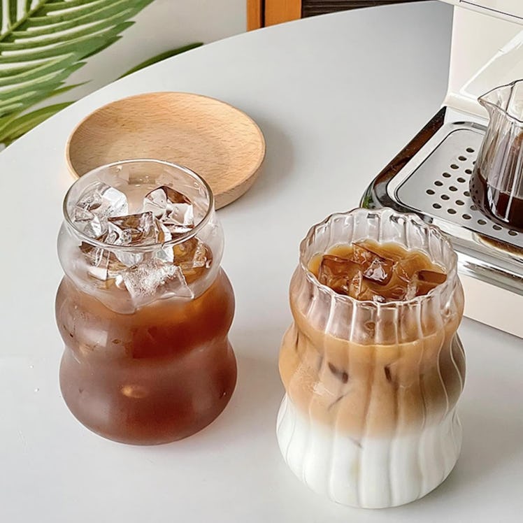 Nirvany Ribbed Glass Cups (2 Pieces)
