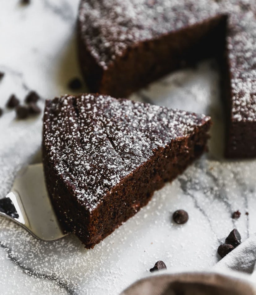 Chocolate olive oil cake is one of the best make-ahead Father’s Day desserts.