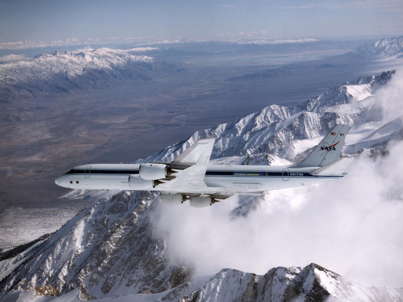 NASA's famous flying laboratory measures the atmosphere.