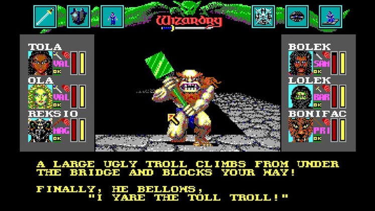 A screenshot of a troll in Wizardry 6: Bane of the Cosmic Forge