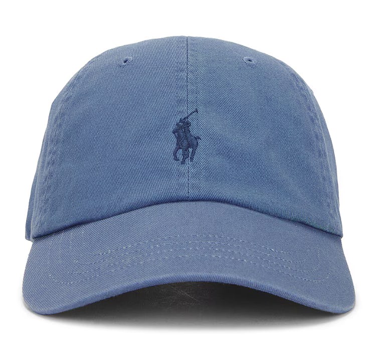 blue baseball cap