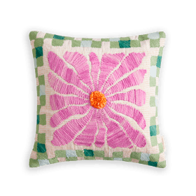 Magenta Abstract Floral Indoor Outdoor Throw Pillow