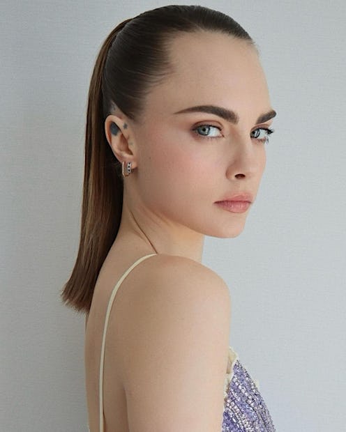 Cara Delevingne's sleek ponytail