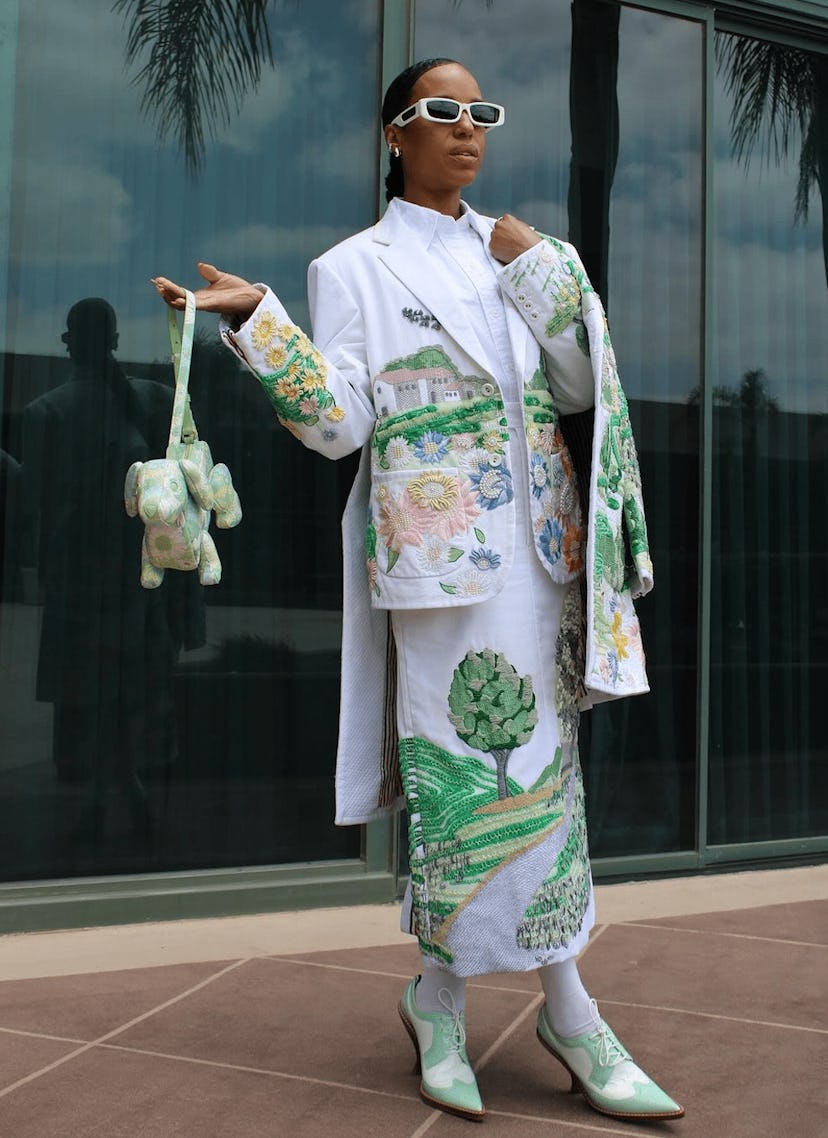 Kerry Washington in a Thom Browne suit.