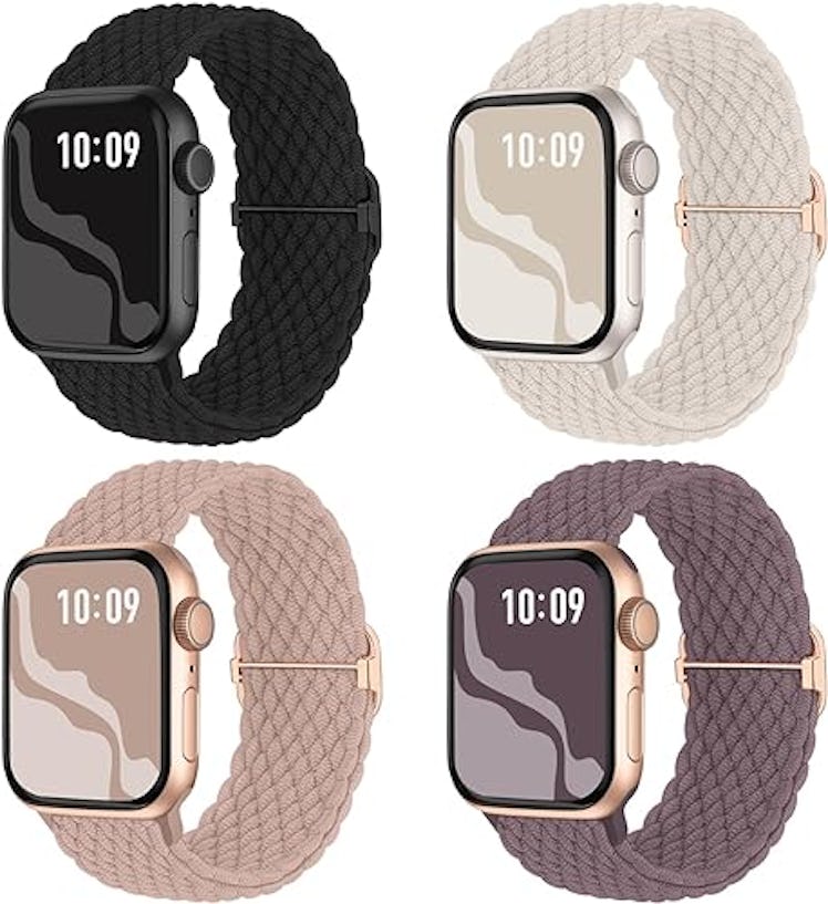 Suitisbest Braided Stretchy Apple Watch Bands (4-Pack)