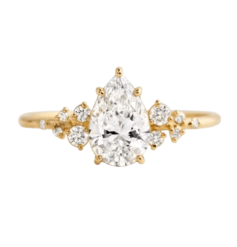 Snowdrift Ring, Pear Cut