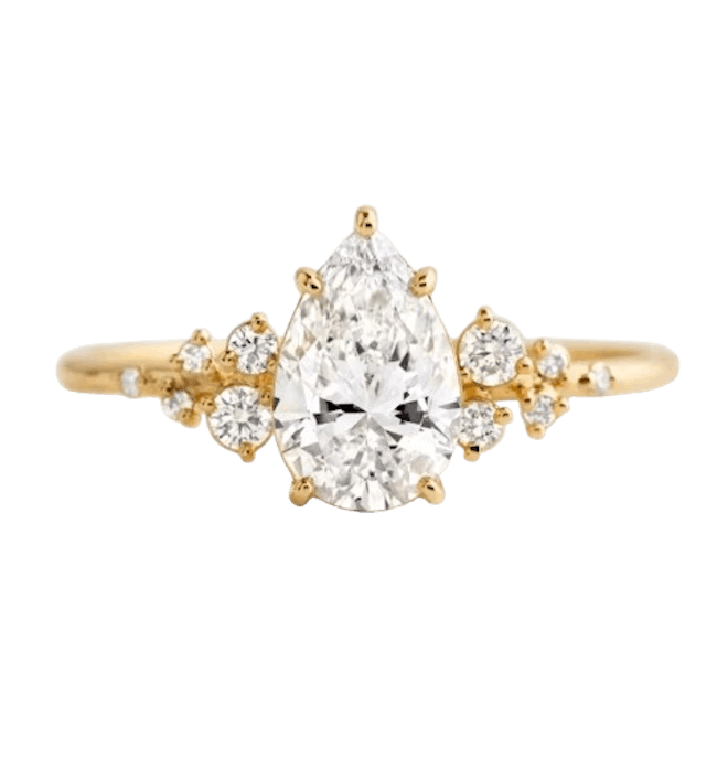 Snowdrift Ring, Pear Cut