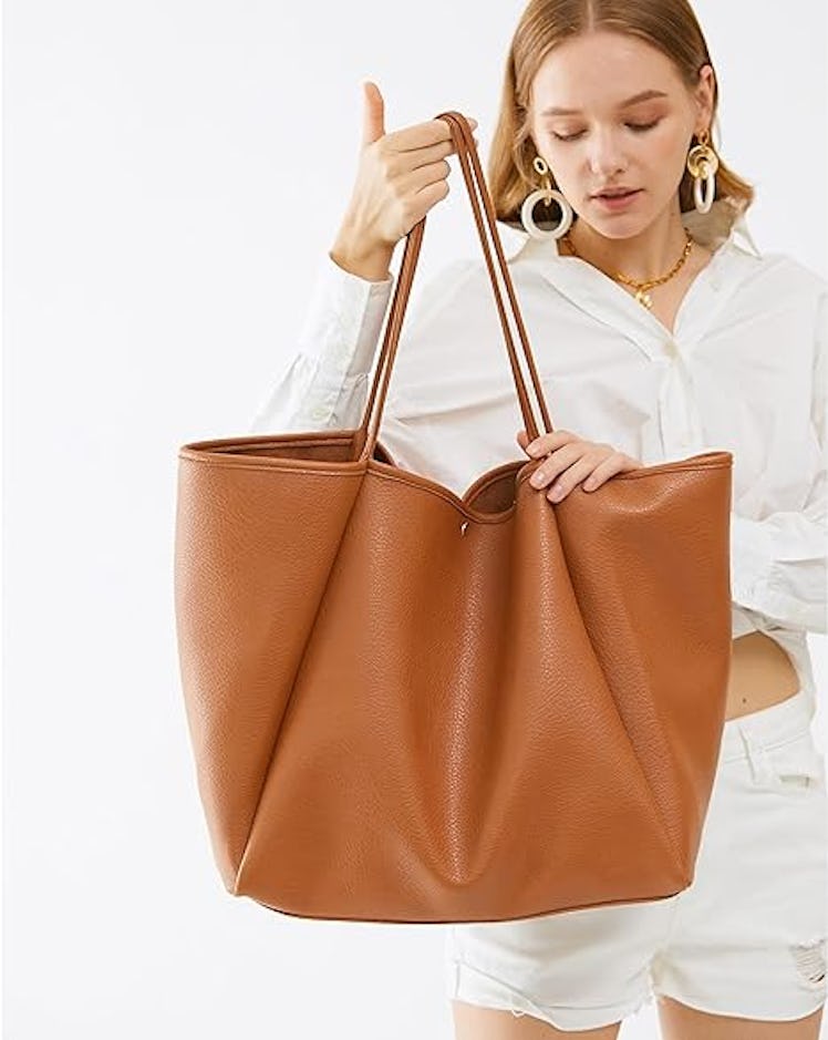 HOXIS Oversized Vegan Leather Tote