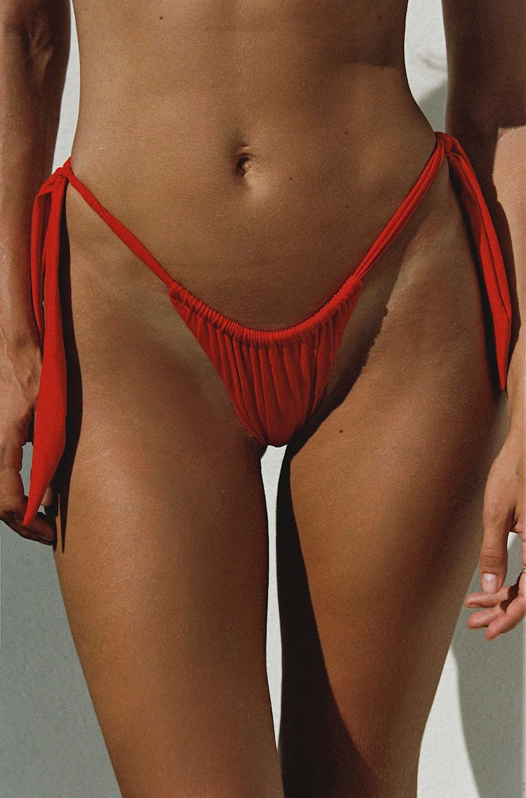 Red Tie Side Bikini BottomRed Tie Side Bikini Bottom