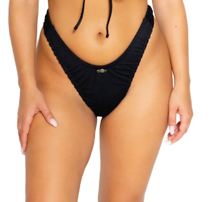 black swimsuit bottoms