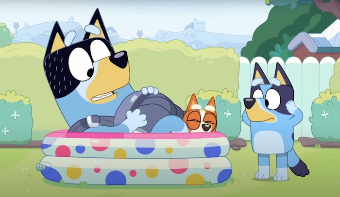 A screenshot from Bluey's "Dad Baby" episode.