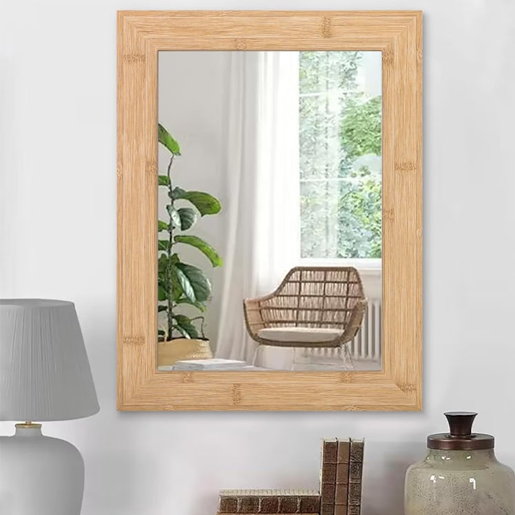 HLFMVWE Rustic Wood Framed Mirror 20"x16"