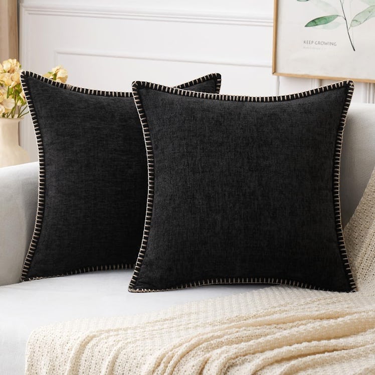 MIULEE Chenille Throw Pillow Covers (2-Pack)