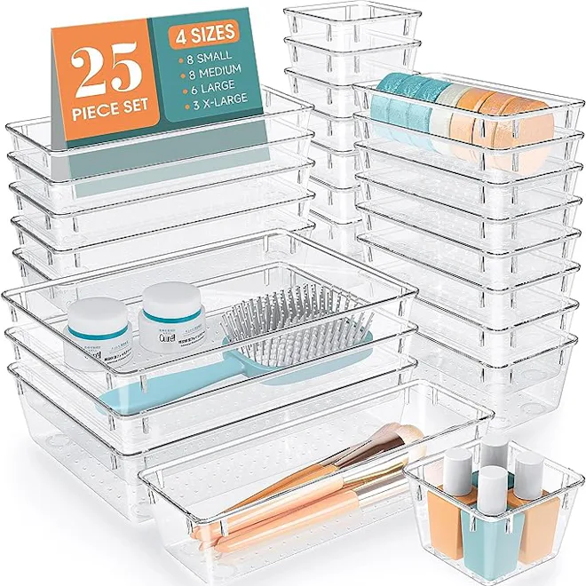 WOWBOX Plastic Drawer Organizers (25 Pieces)