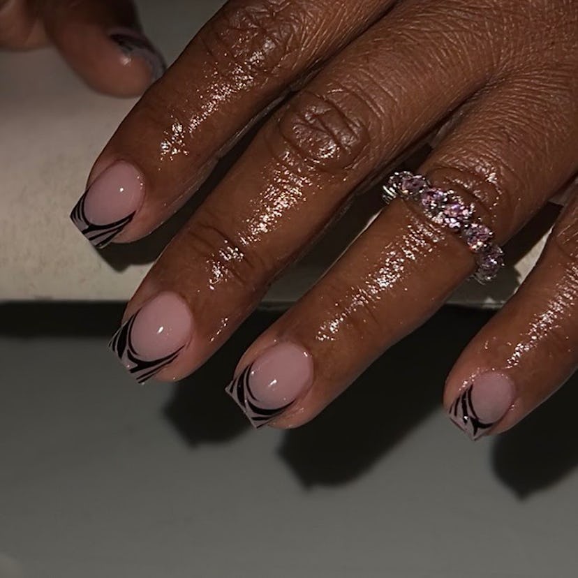 Try minimal zebra print French tip nails.