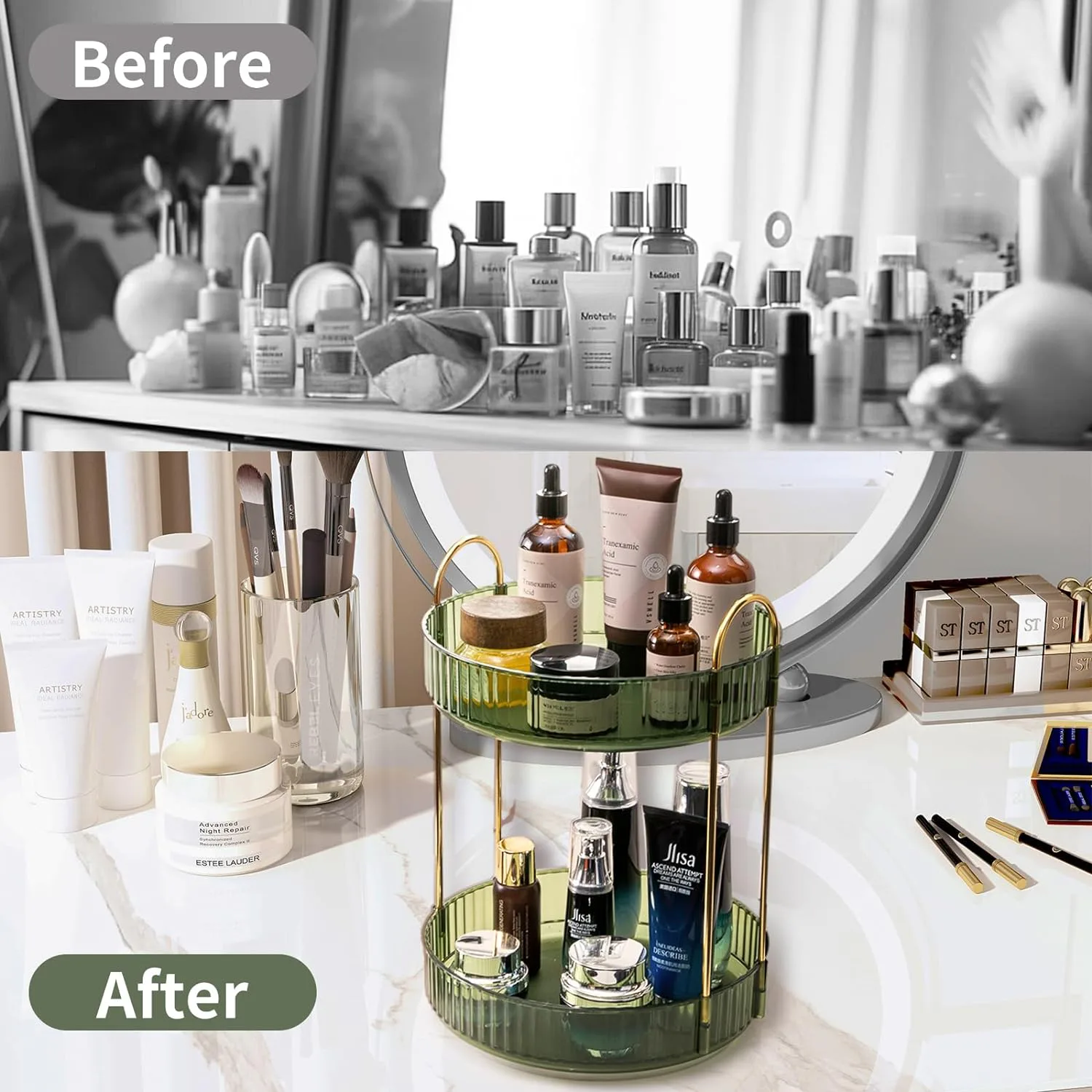 Asayuee 360 Rotating Makeup Organizer