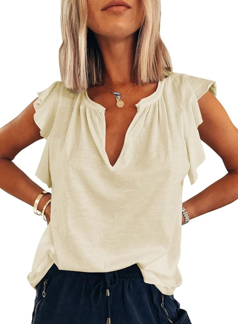 Dokotoo Casual V Neck Top