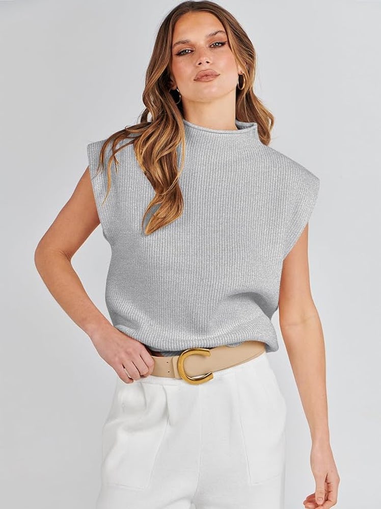 ANRABESS Mock-Neck Sweater