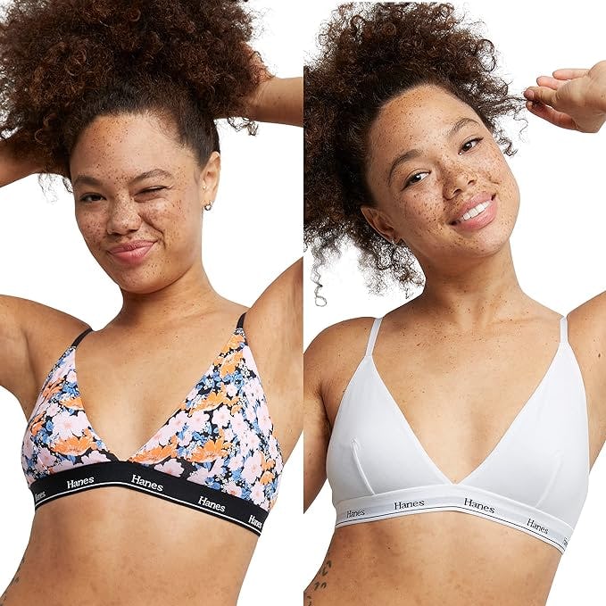 Hanes Originals Crop Bralette Pack (2-Pack)
