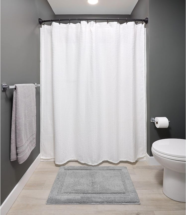 iDesign Curved Metal Shower Curtain Rod