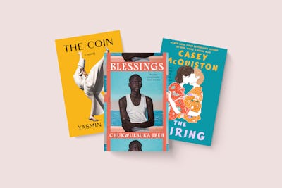 A selection of new books out in Summer 2024, including Casey McQuiston's 'The Pairing,' Chukwuebuka Ibeh's 'Blessings,' and Yasmin Zaher's 'The Coin.'